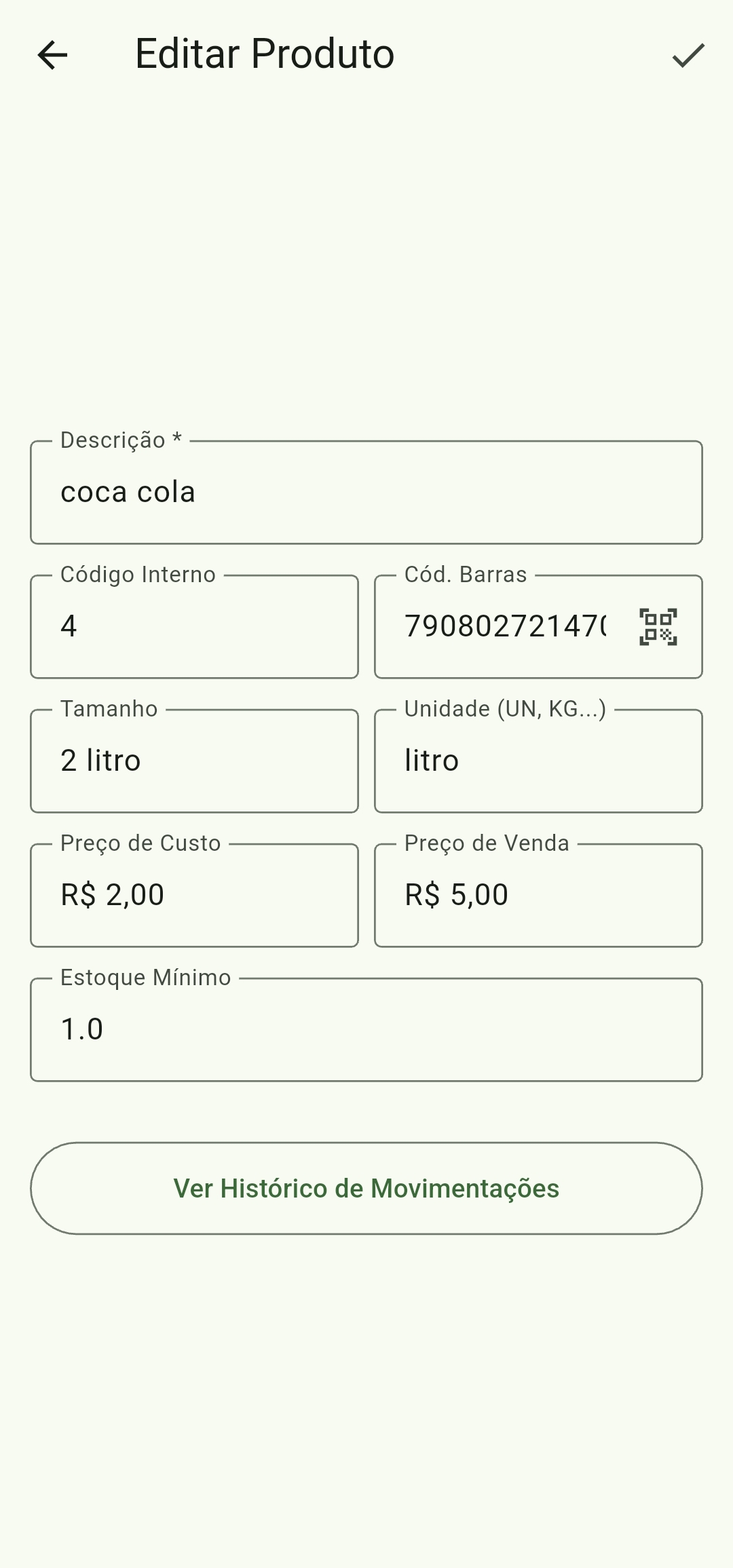 Tela do Estoque Alerta
